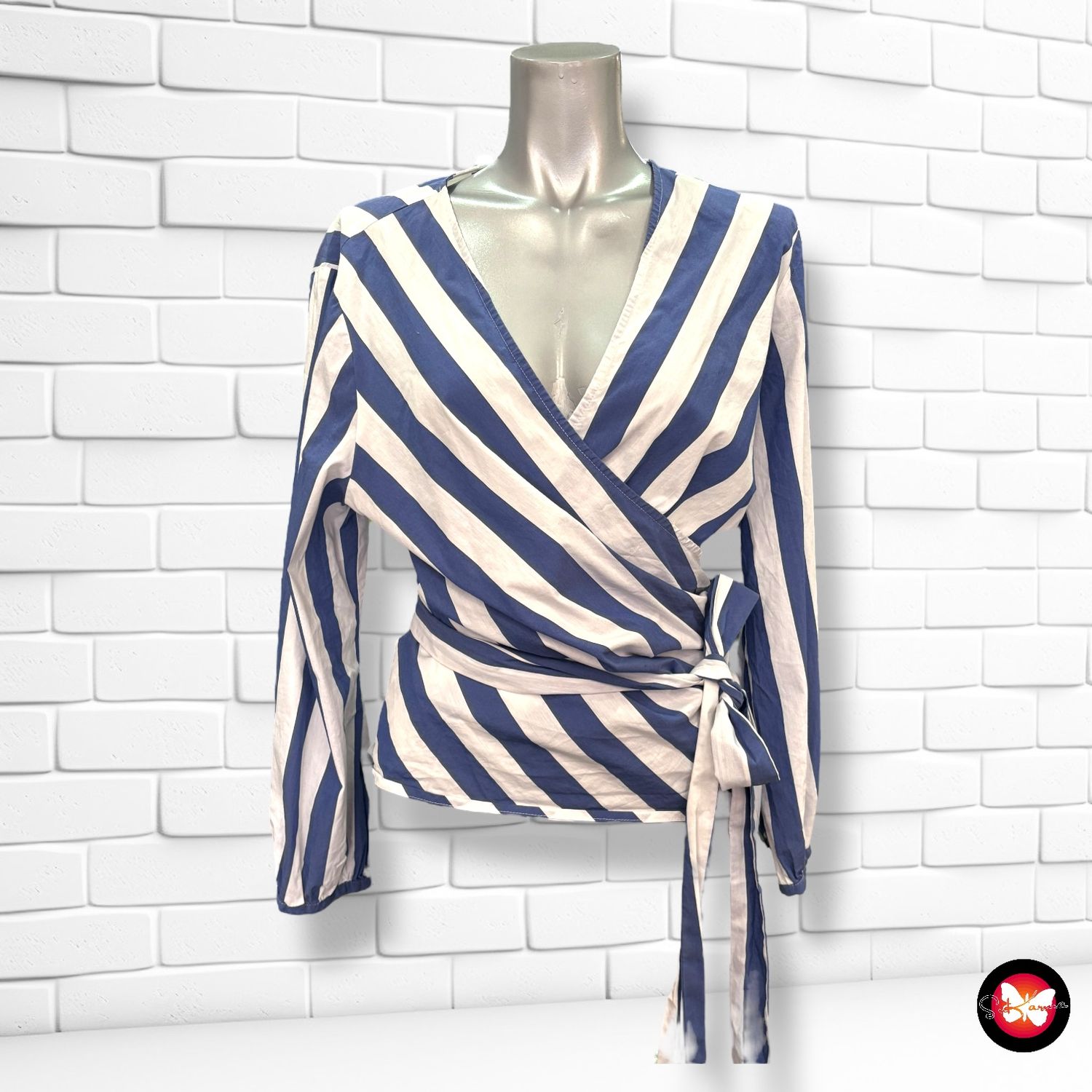 Blusa cruzada de rayas STEPS Talla 42