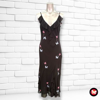 **HOY** Vestido largo de fiesta con mariposas QUO Talla 38 (10UK)