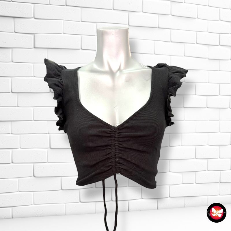 Blusa canalé cropped ZARA Talla S
