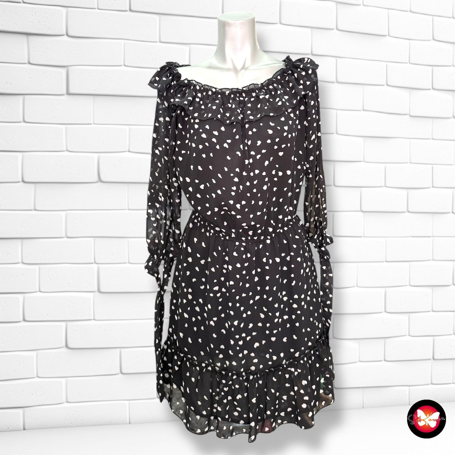 **HOY** Vestido escote barco con corazones LOAVIES Talla M