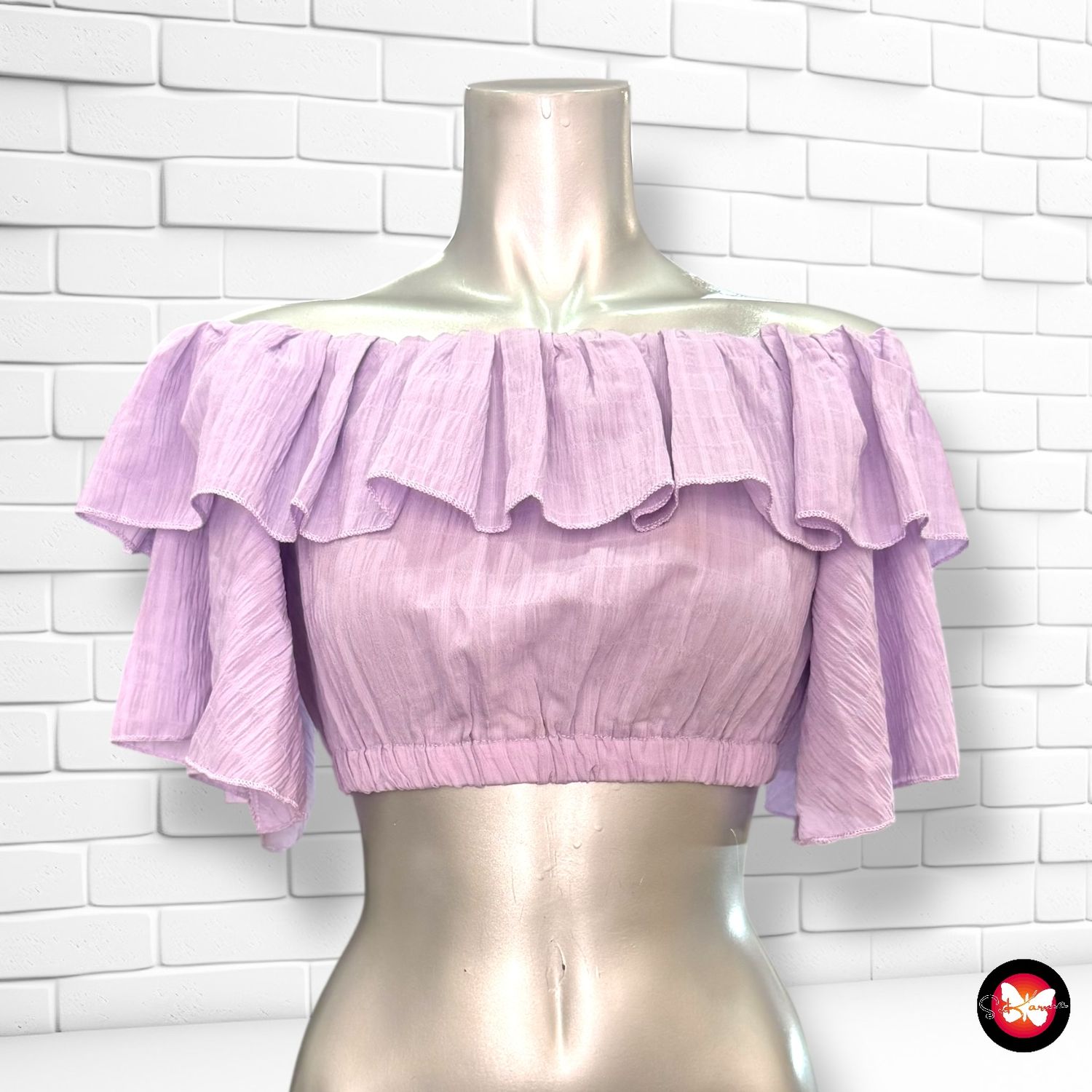 **HOY** Blusa cropped escote barco SHEIN Talla XS