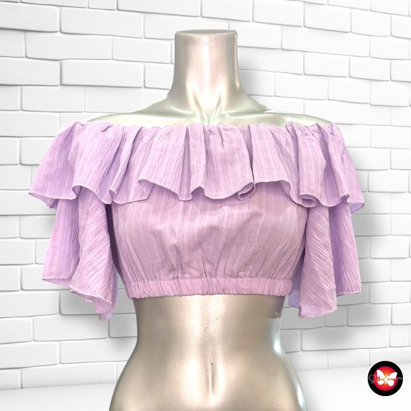**HOY** Blusa cropped escote barco SHEIN Talla XS