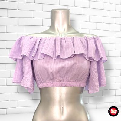 **HOY** Blusa cropped escote barco SHEIN Talla XS