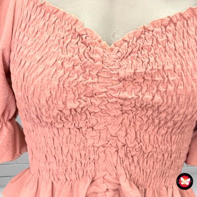 **HOY** Blusa cropped nido de abeja Talla Única