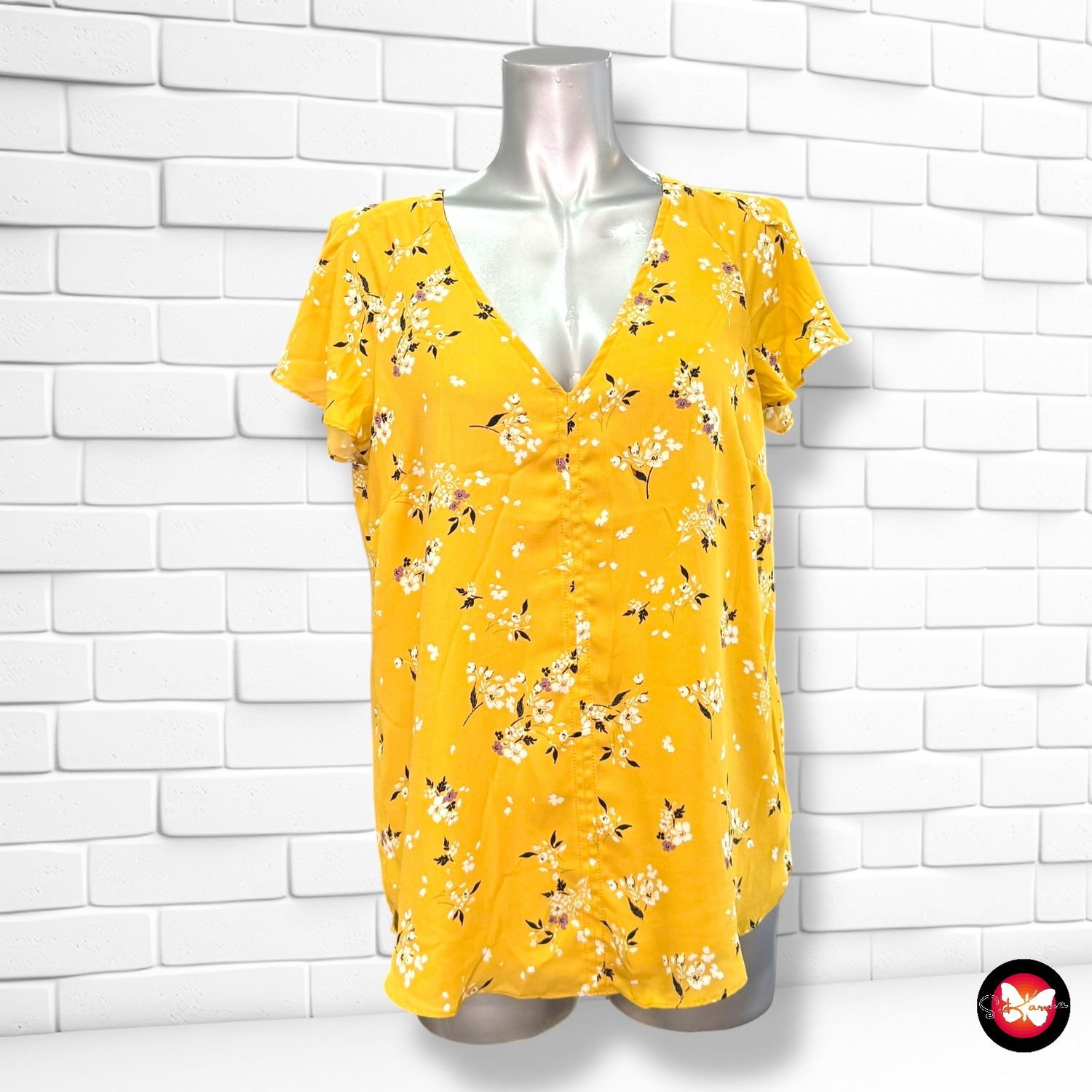 **HOY** Blusa de manga corta con florecitas H&amp;M Talla 38