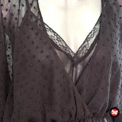 **HOY** Blusa traslúcida con encaje ZARA Talla XS (grande)
