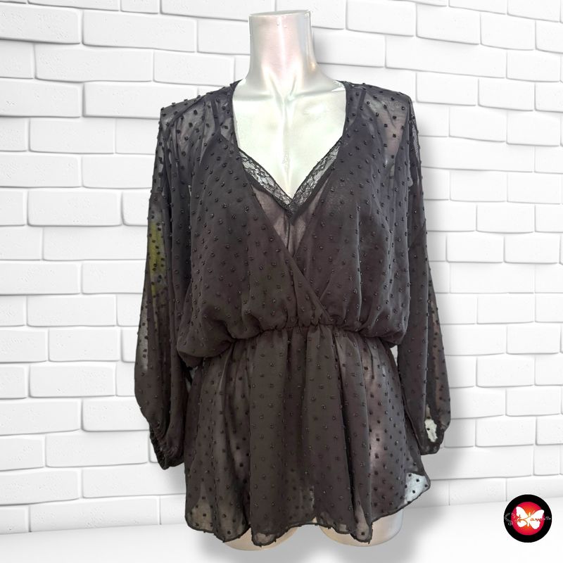 **HOY** Blusa traslúcida con encaje ZARA Talla XS (grande)