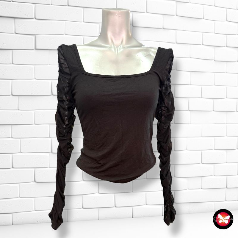 **HOY** Blusa con mangas de malla fruncidas SHEIN Talla S