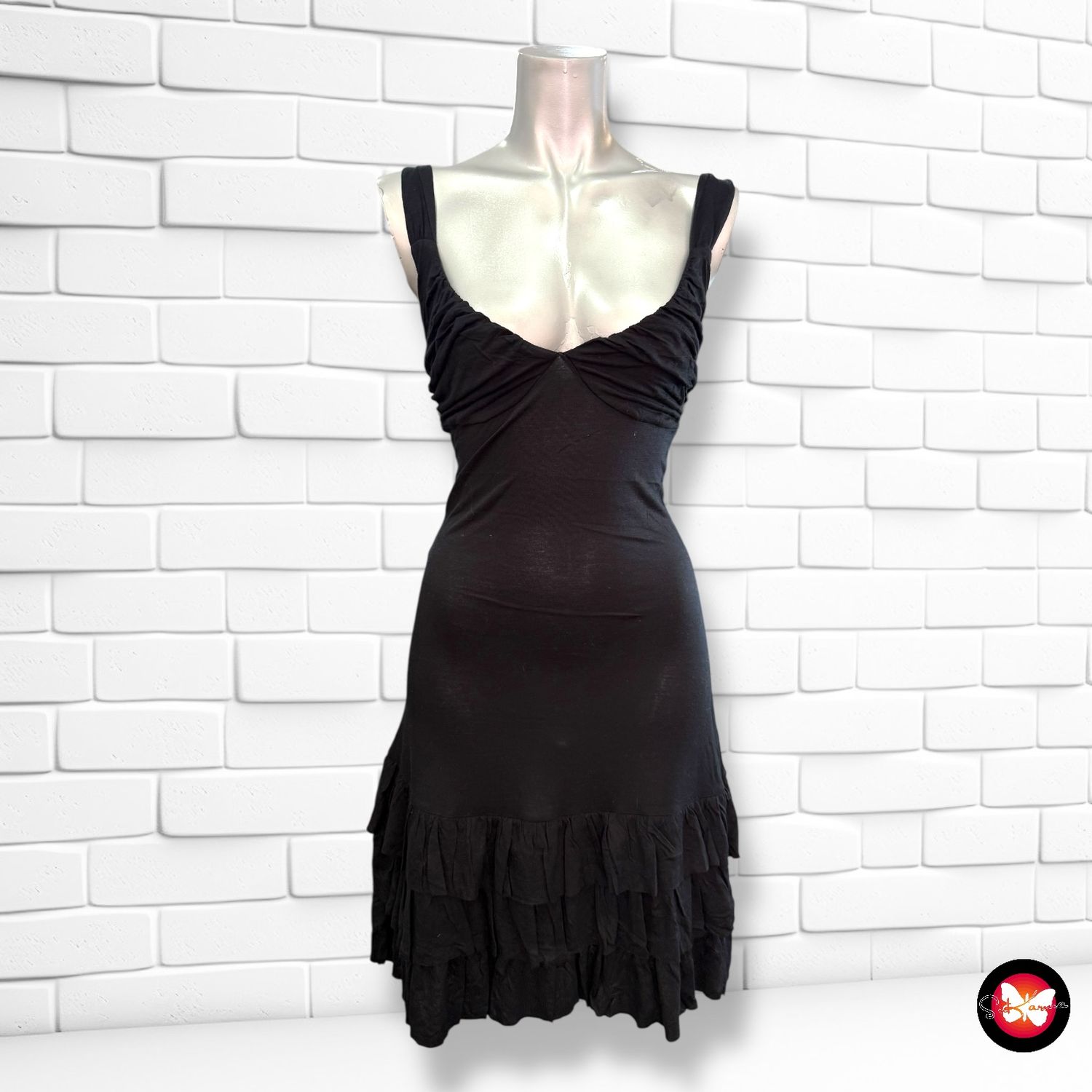 **HOY** Vestido de tirantes con volantes Talla S