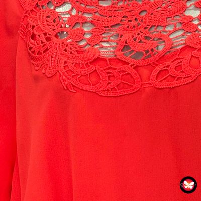**HOY** Blusa de manga corta con encaje Talla 42/44