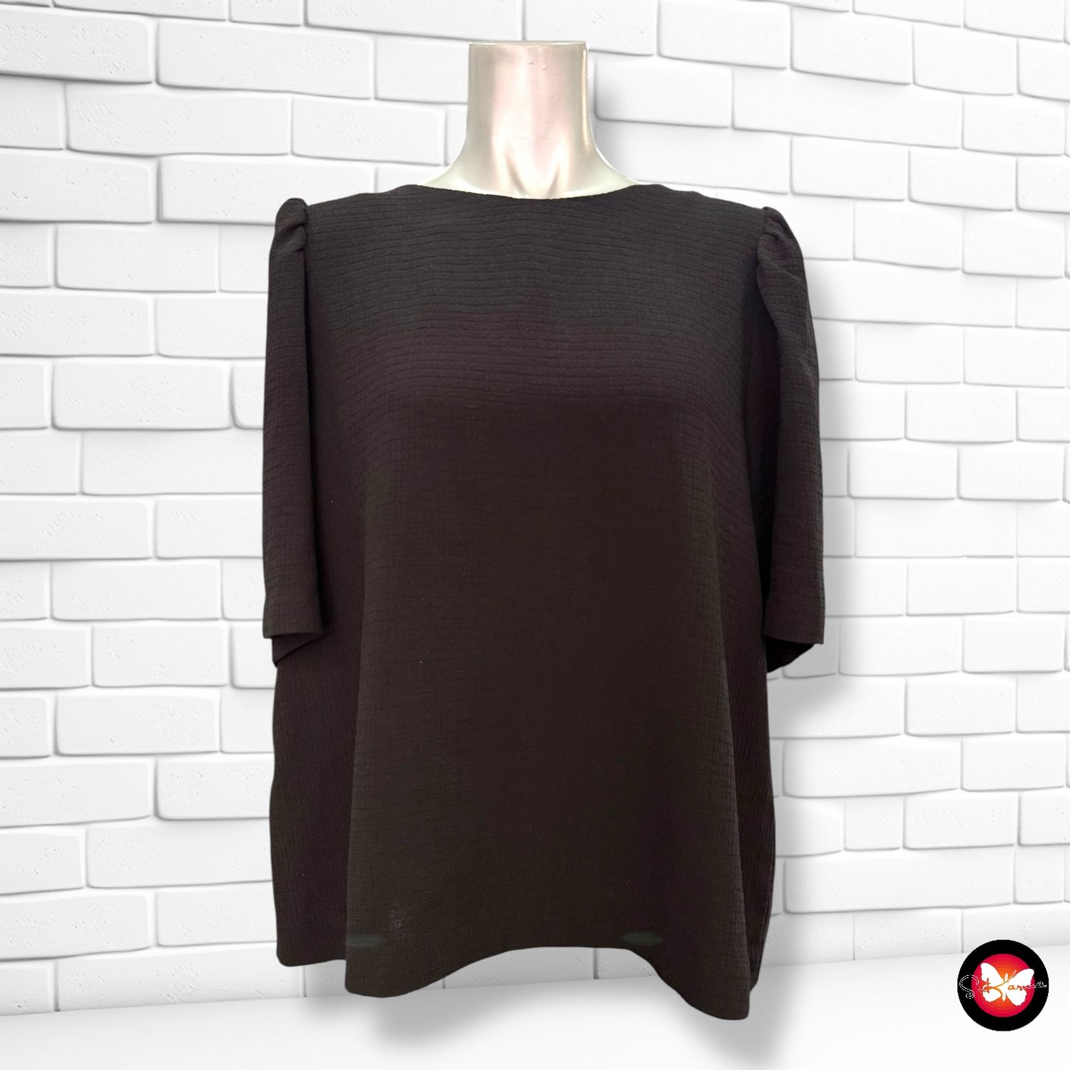 Blusa básica de mangas abullonadas H&amp;M Talla 44