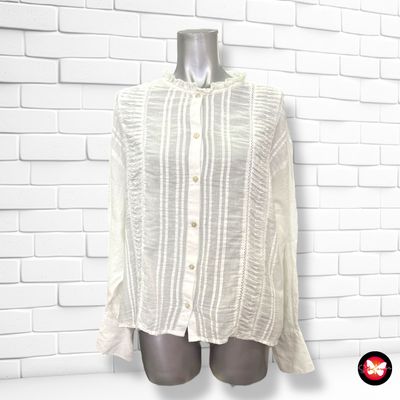 Camisa de manga larga romantica MANGO Talla L (grande)