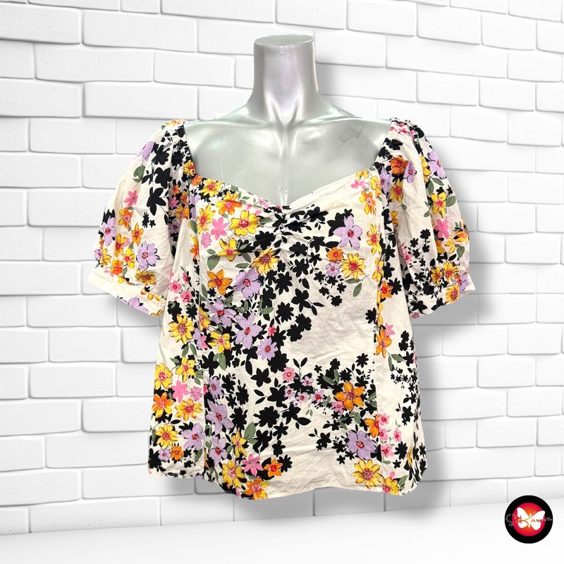 **HOY** Blusa escote barco con mangas abullonadas GEORGE Talla 48 (20UK)