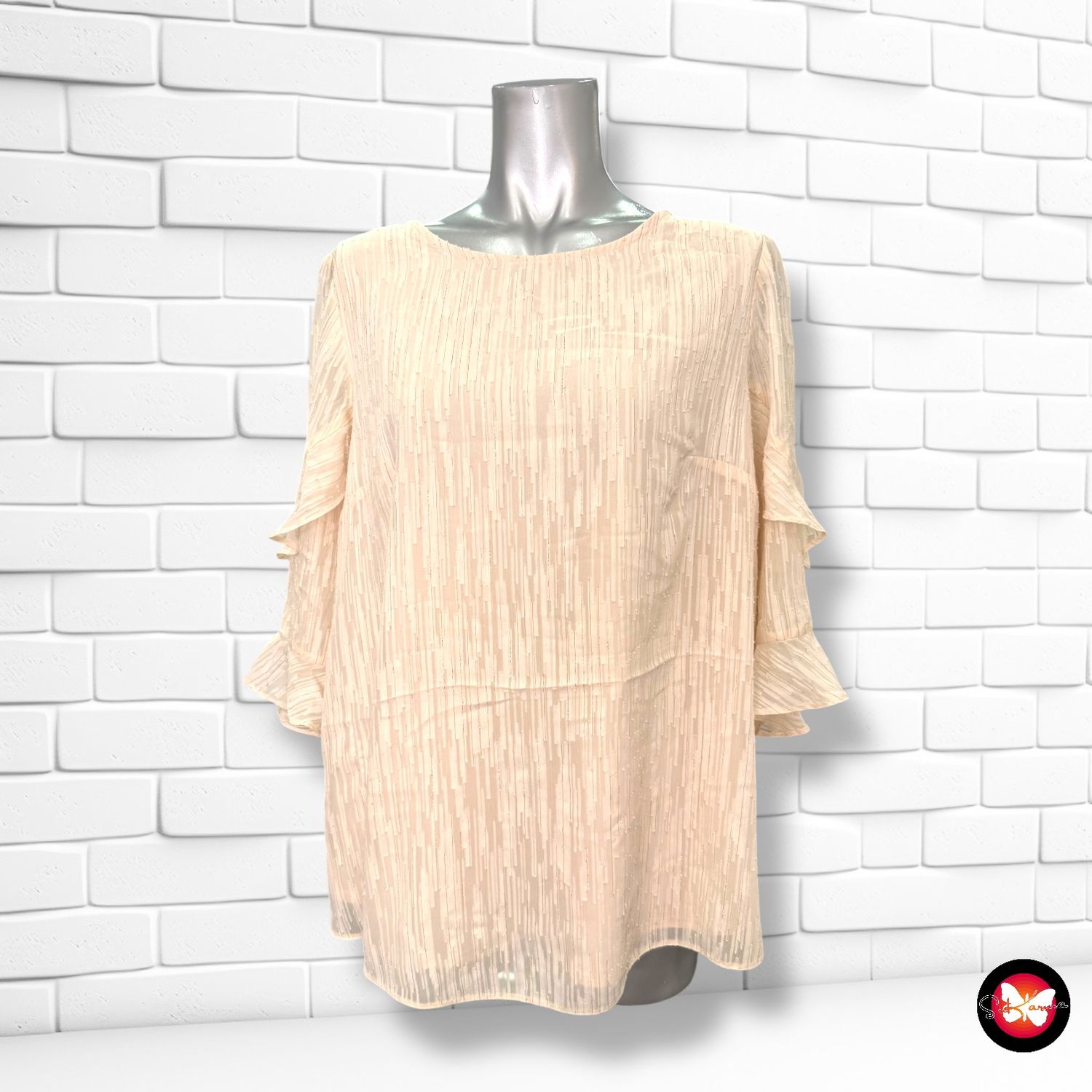 **HOY** Blusa con mangas de volantes y lurex DOROTHY PERKINS Talla 44
