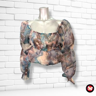 Blusa cropped de mangas abullonadas PRETTYLITTLETHING Talla 38