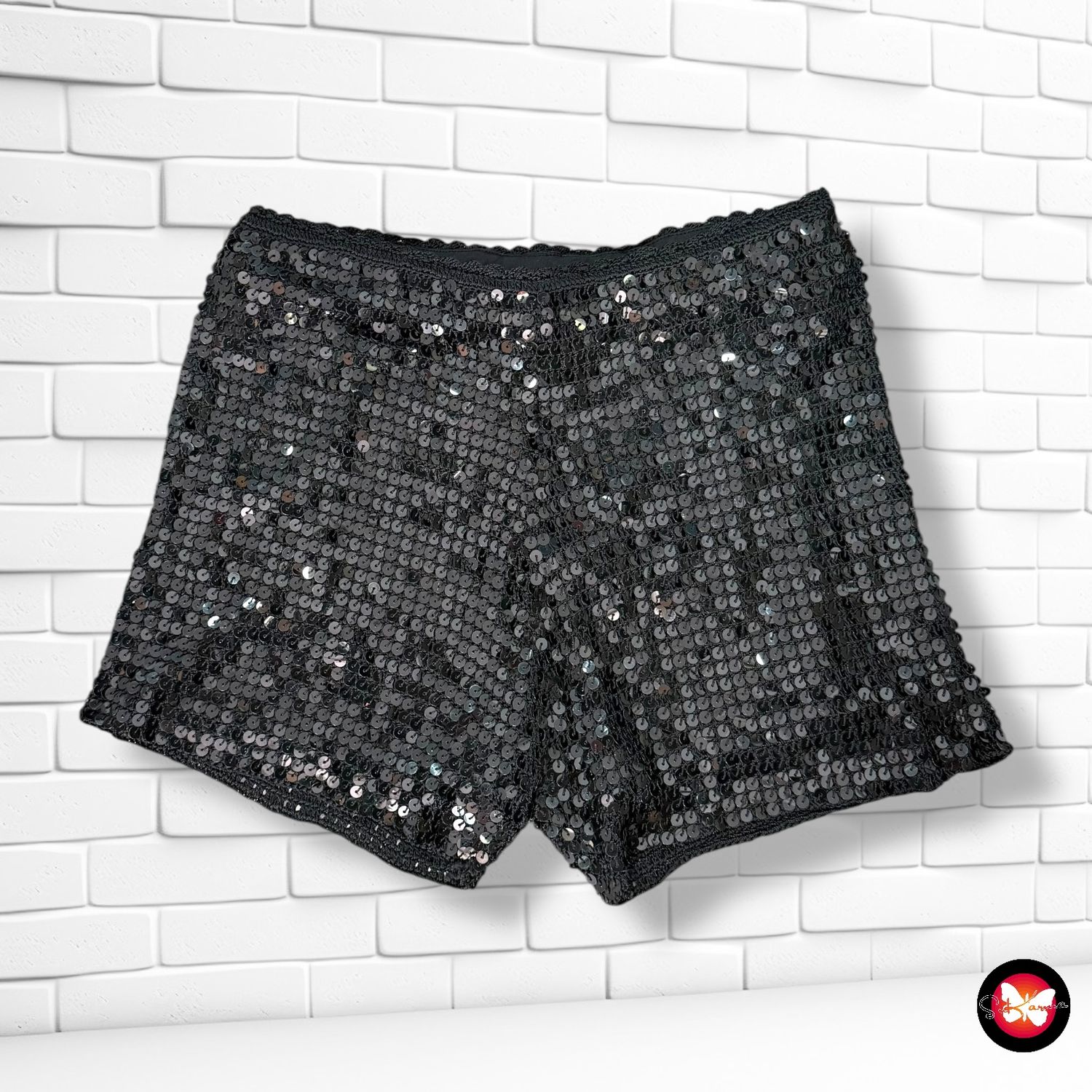 Short de noche de punto y lentejuelas FIGURE Talla S/M