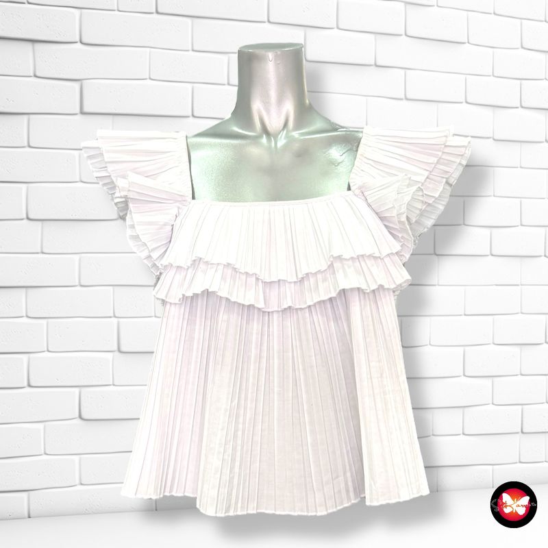 **HOY** Blusa plisada con mangas de volante ZARA Talla S