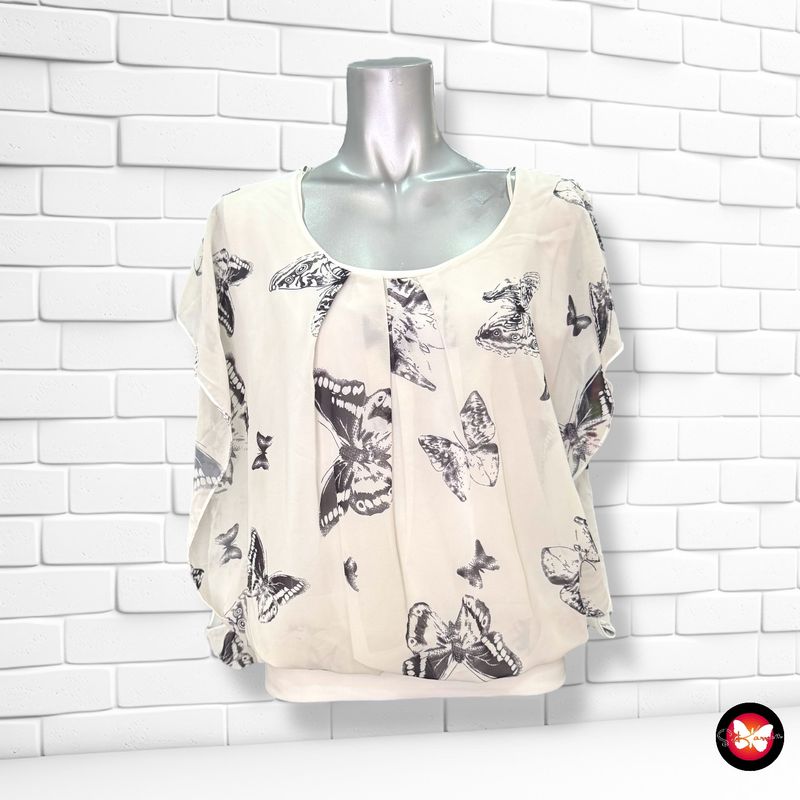 **HOY** Blusa corte mariposa con &quot;mariposas&quot; SELECT Talla 36