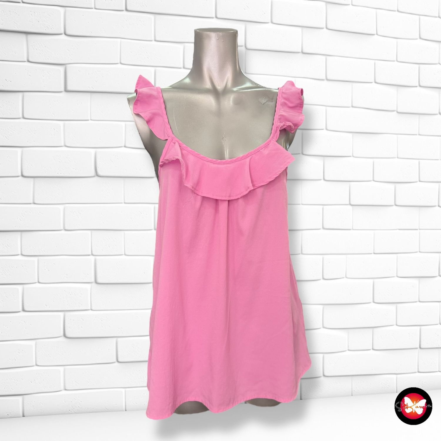 **HOY** Blusa de tirantes con volantes YESSICA Talla 40 (pequeña)