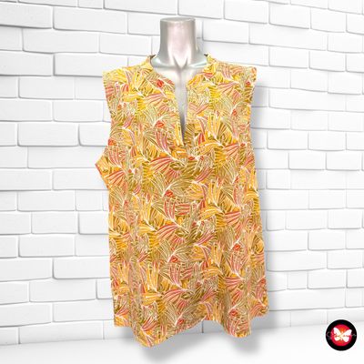 **HOY** Blusa sin mangas estampado hojitas Talla 46