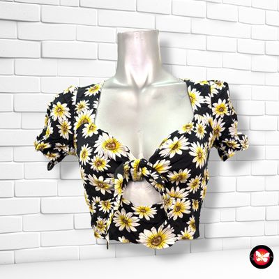 **HOY** Blusa cropped &quot;MARGARITAS&quot; SEVEN WONDERS Talla 36 (8UK)