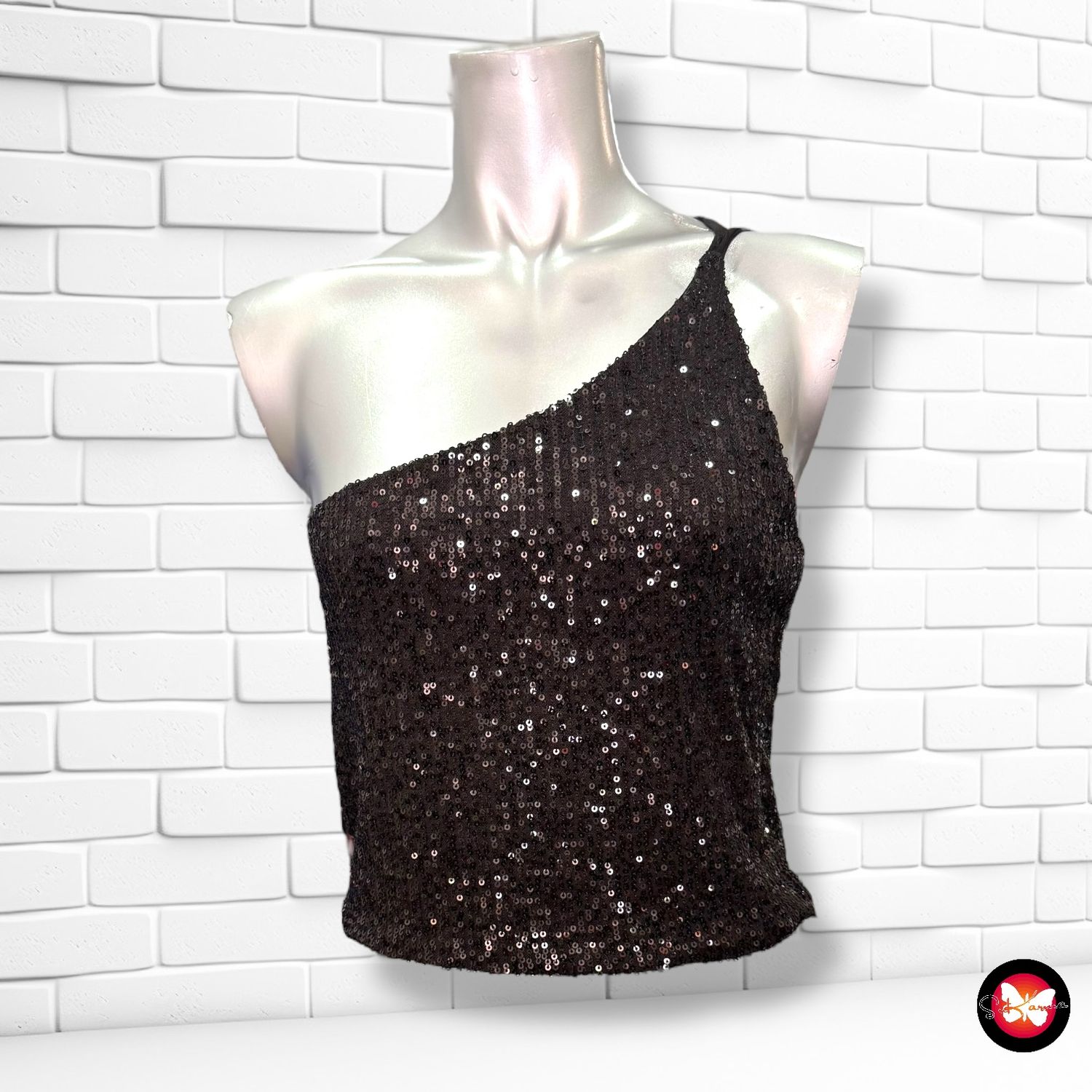 **HOY** Crop top de noche de lentejuelas AMISU Talla L
