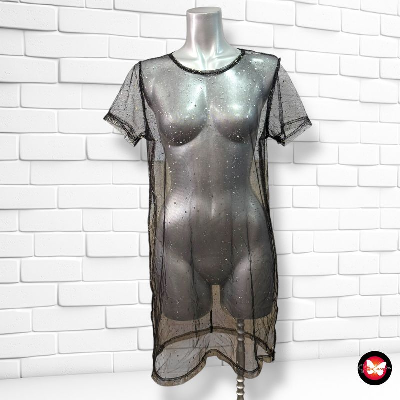 Blusa de noche de tul con brillo Talla M