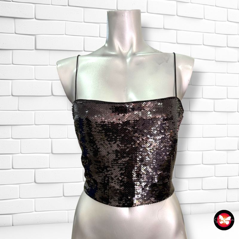 **HOY** Crop top de noche de lentejuelas H&amp;M Talla M