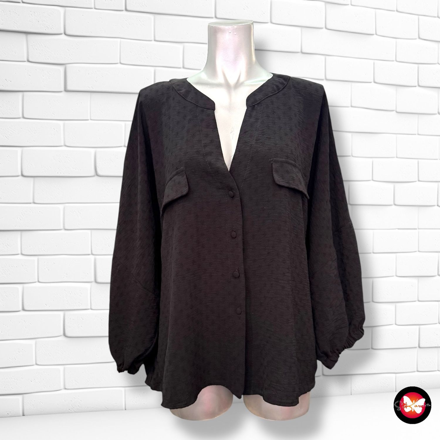 **HOY** Camisa de media manga corte mariposa TU WOMAN Talla 46 (18UK) (grande)