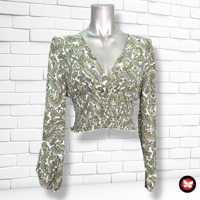 **HOY** Blusa cropped estampada de manga larga SHEIN Talla S