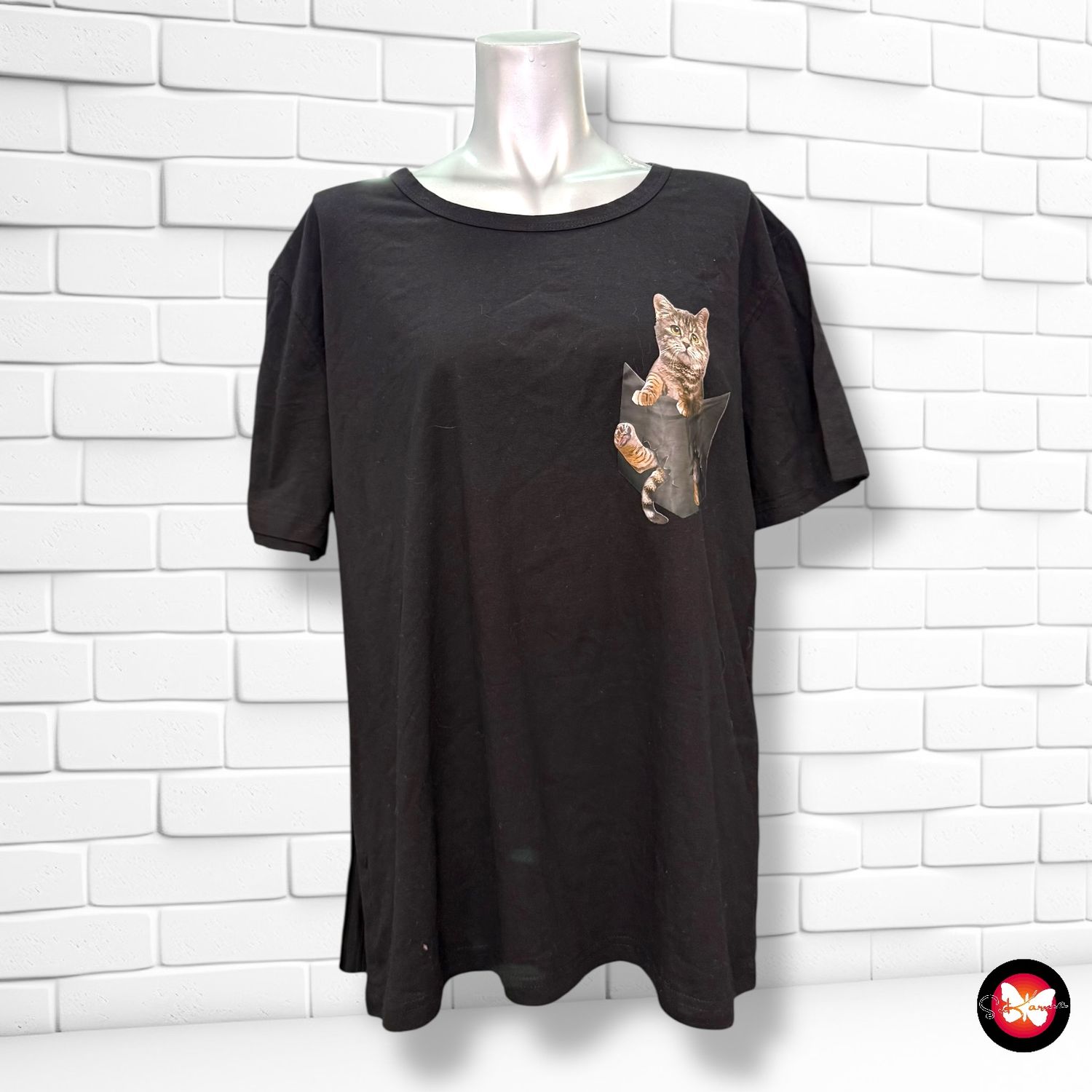 **HOY** Camiseta de manga corta &quot;GATITO&quot; Talla XXL