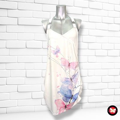 **HOY** Vestido de mariposas con drapeado Talla 1XL