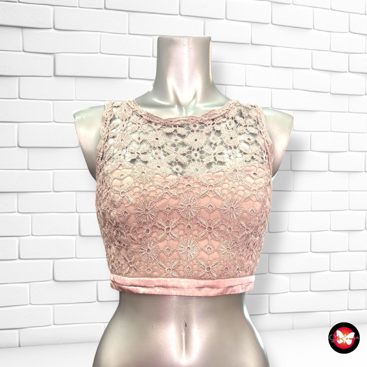 Crop top de noche de encaje FÓRMULA JOVEN Talla 36