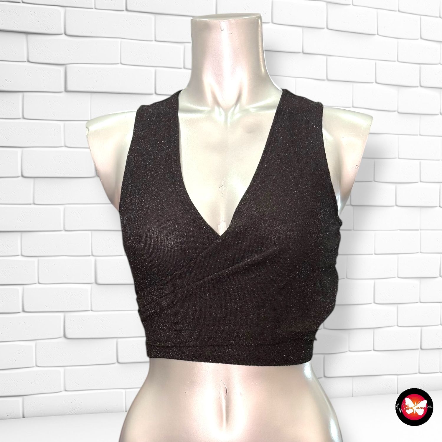 Blusa cruzada de noche cropped SHEIN Talla M