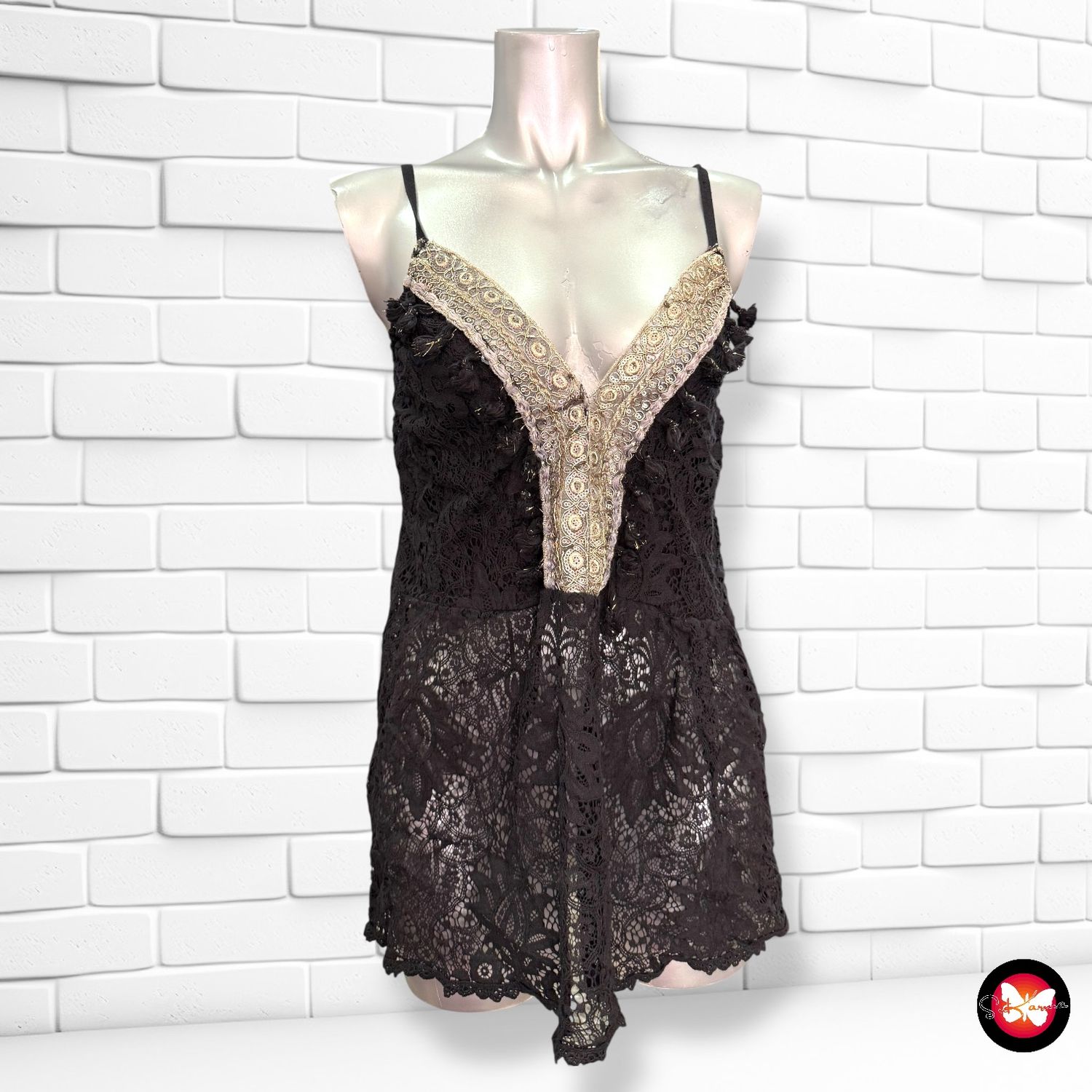 Blusa boho de encaje AMBIKA Talla Única