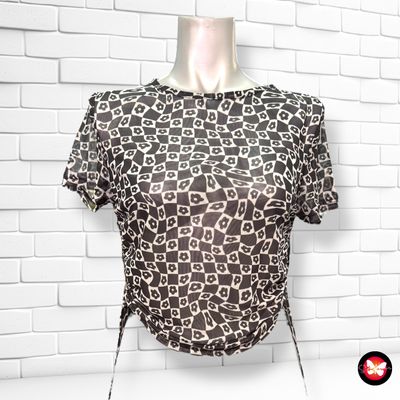 **HOY** Blusa traslúcida con drapeados FB SISTER Talla M