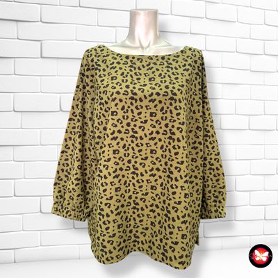**HOY** Blusa de media manga animal print Talla XL