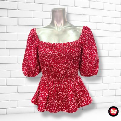 **HOY** Blusa escote barco de corazoncitos SHEIN Talla M