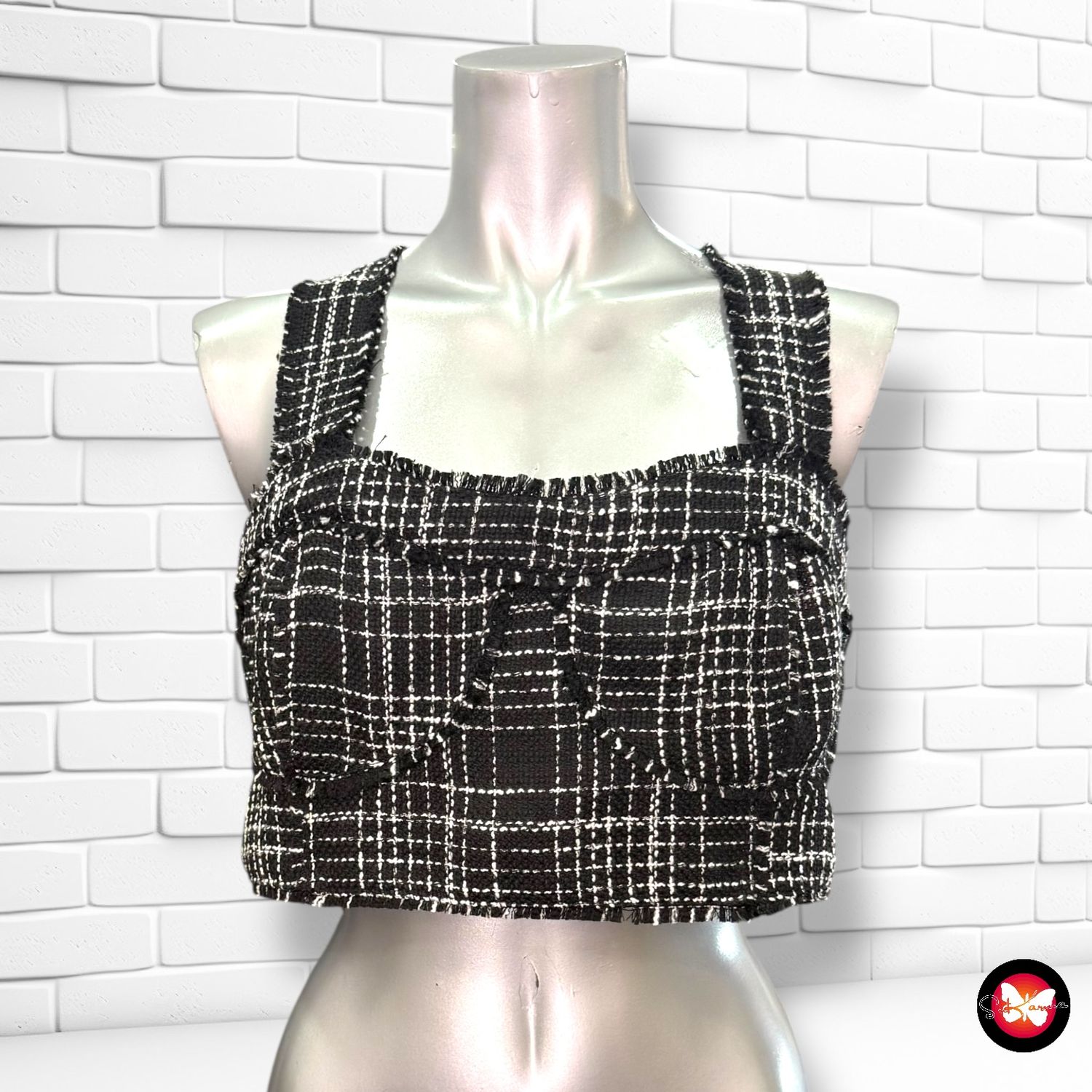 Crop top tweed H&amp;M Talla L