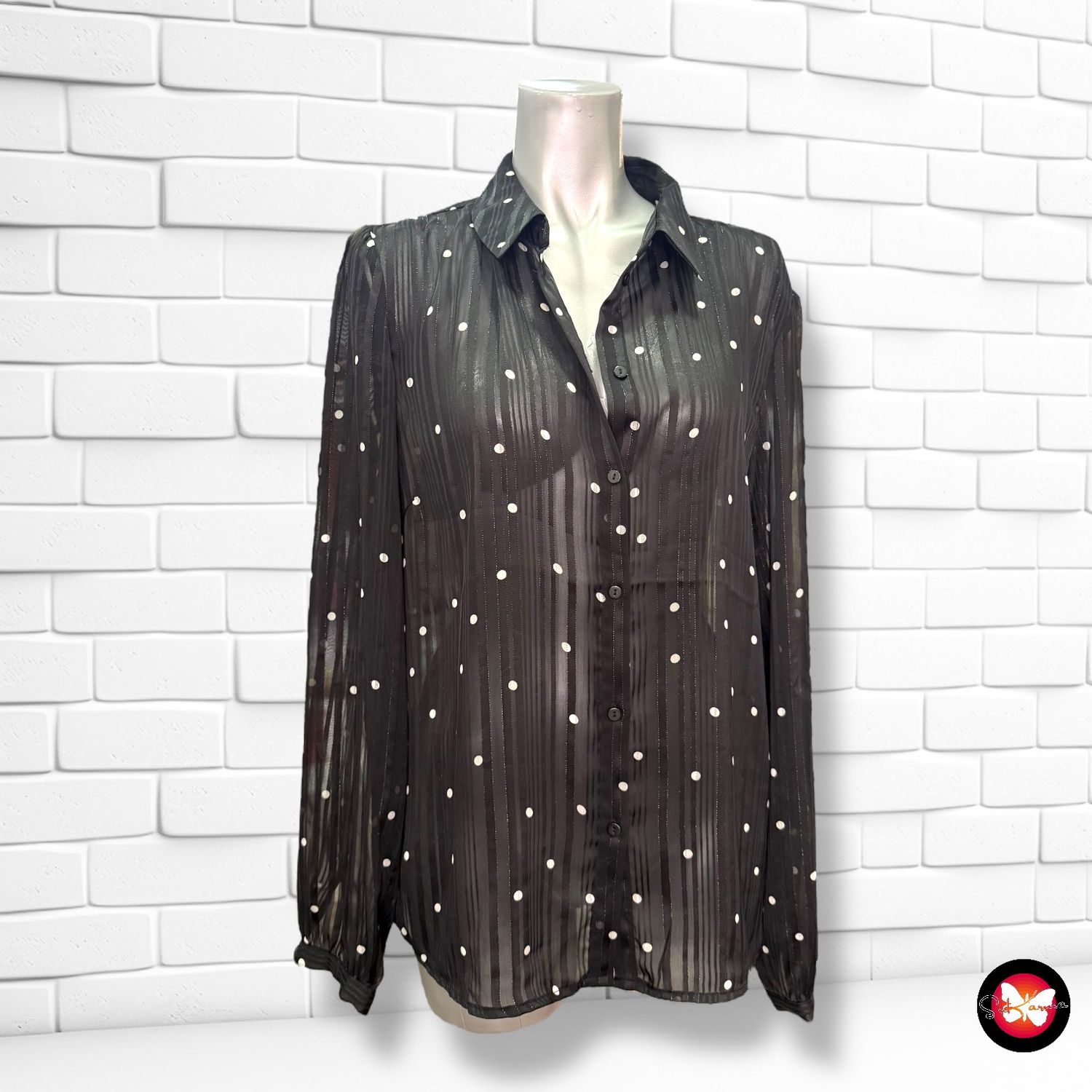 Camisa de noche de lunares con brillo VILA Talla 40