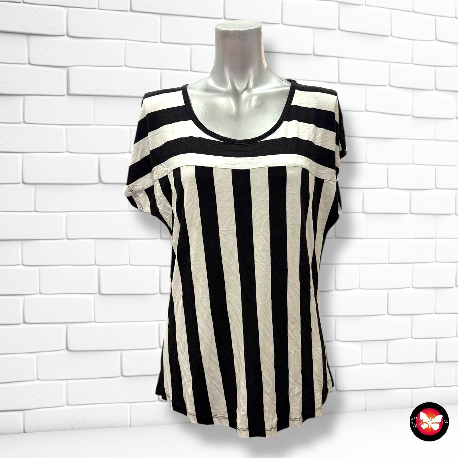 Camiseta de manga corta de rayas FLAME Talla XL (pequeña)