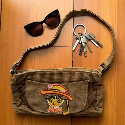 Bolso de hombro de pana