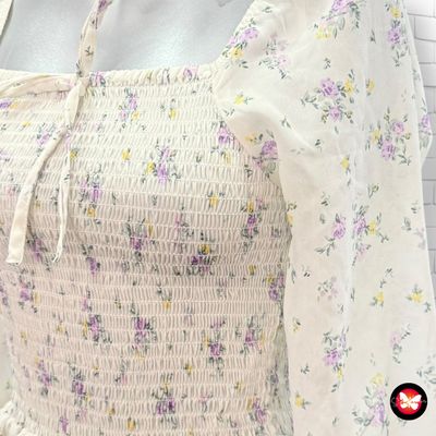 Blusa escote barco de florecitas CLOCKHOUSE Talla 34