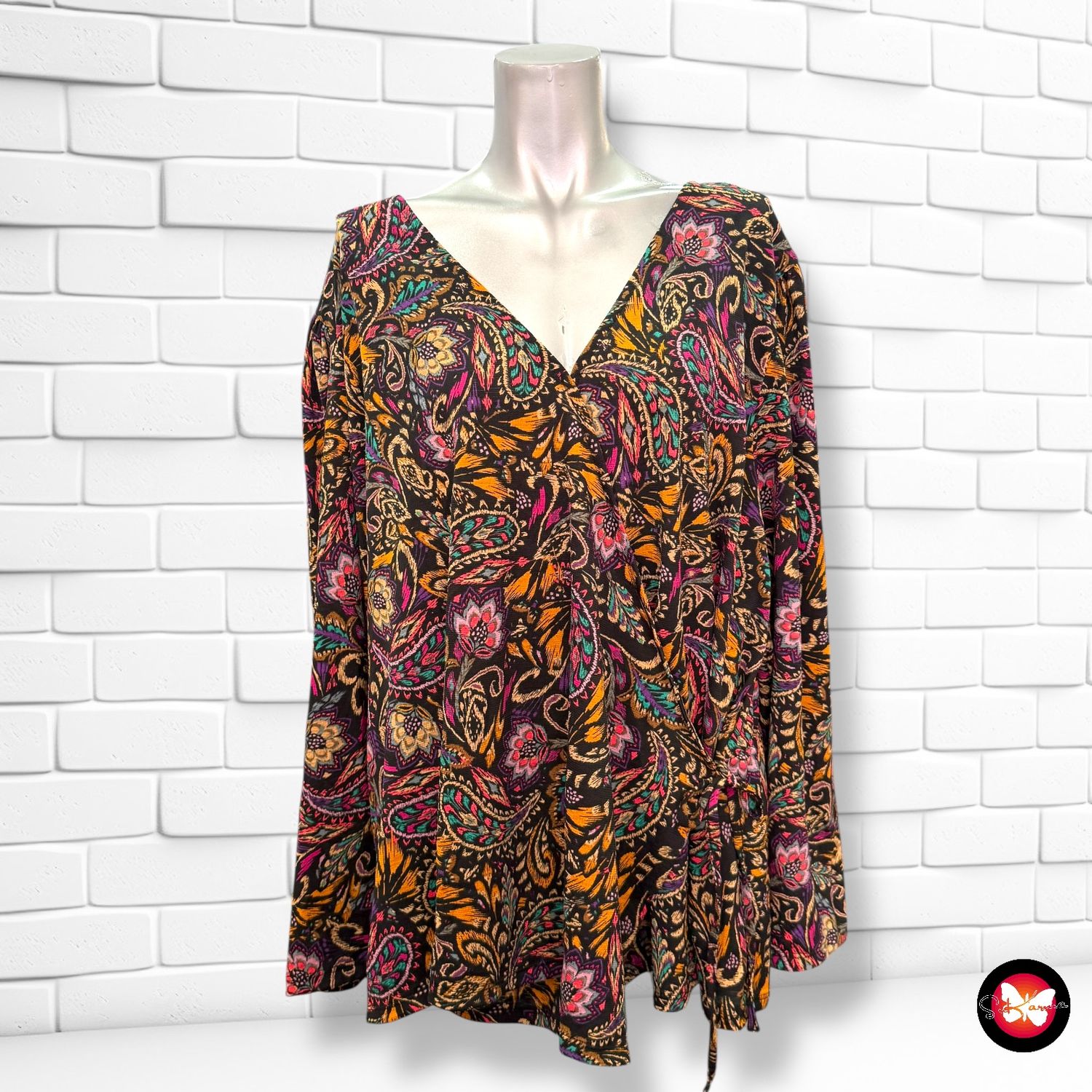 **HOY** Blusa de manga larga escote cruzado TU WOMAN Talla 52 (24UK)