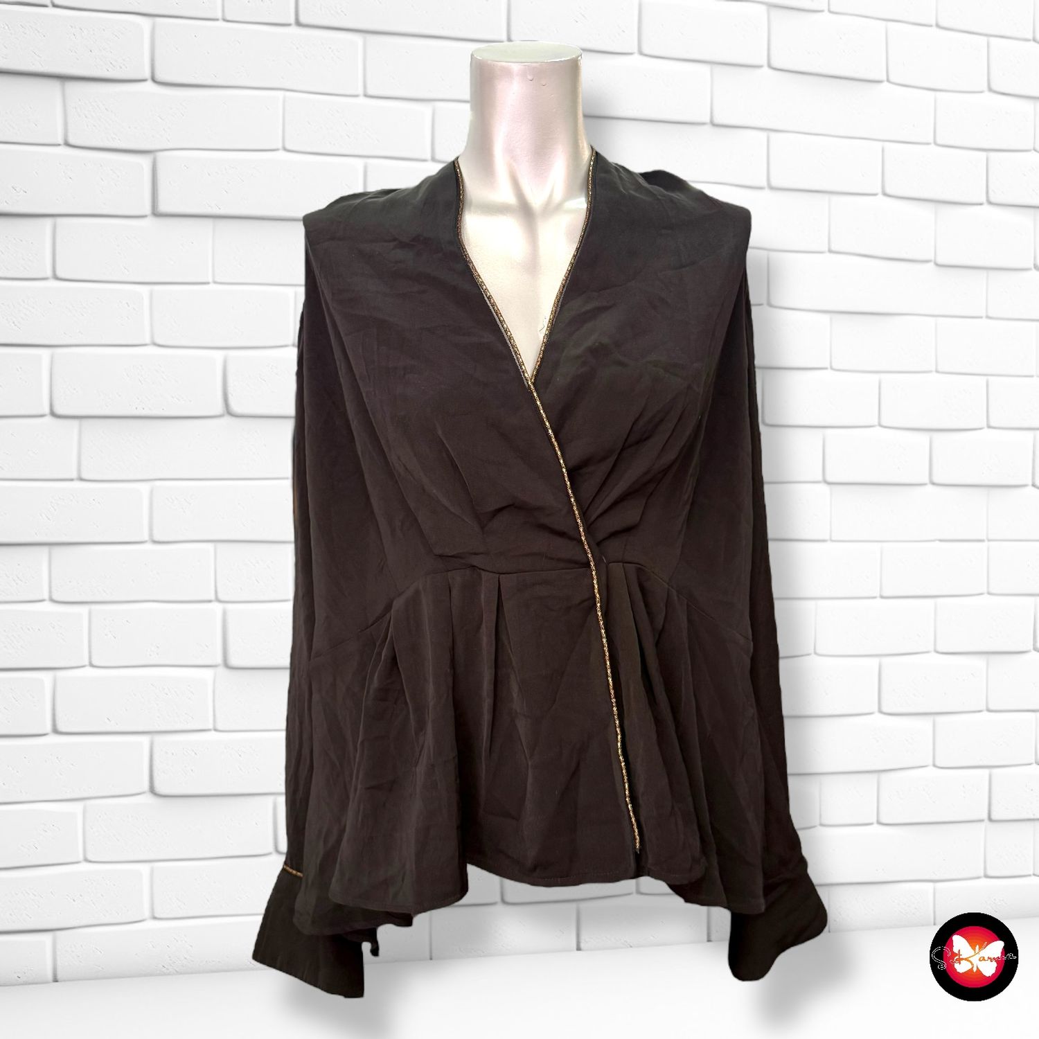 **HOY** Blusa de manga larga y escote cruzado V by VERY Talla 48 (20UK)