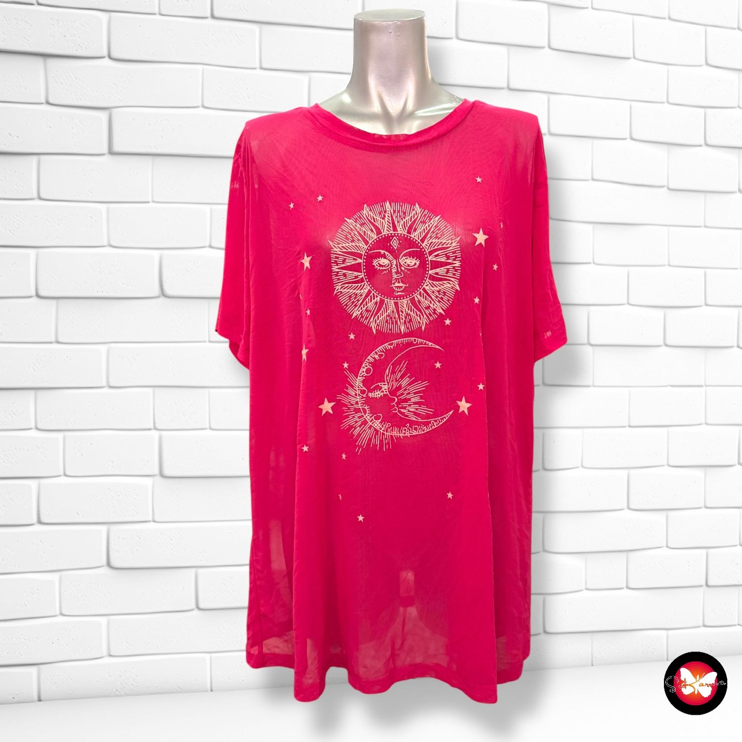 **HOY** Blusa de manga corta traslúcida SHEIN CURVE Talla 2XL