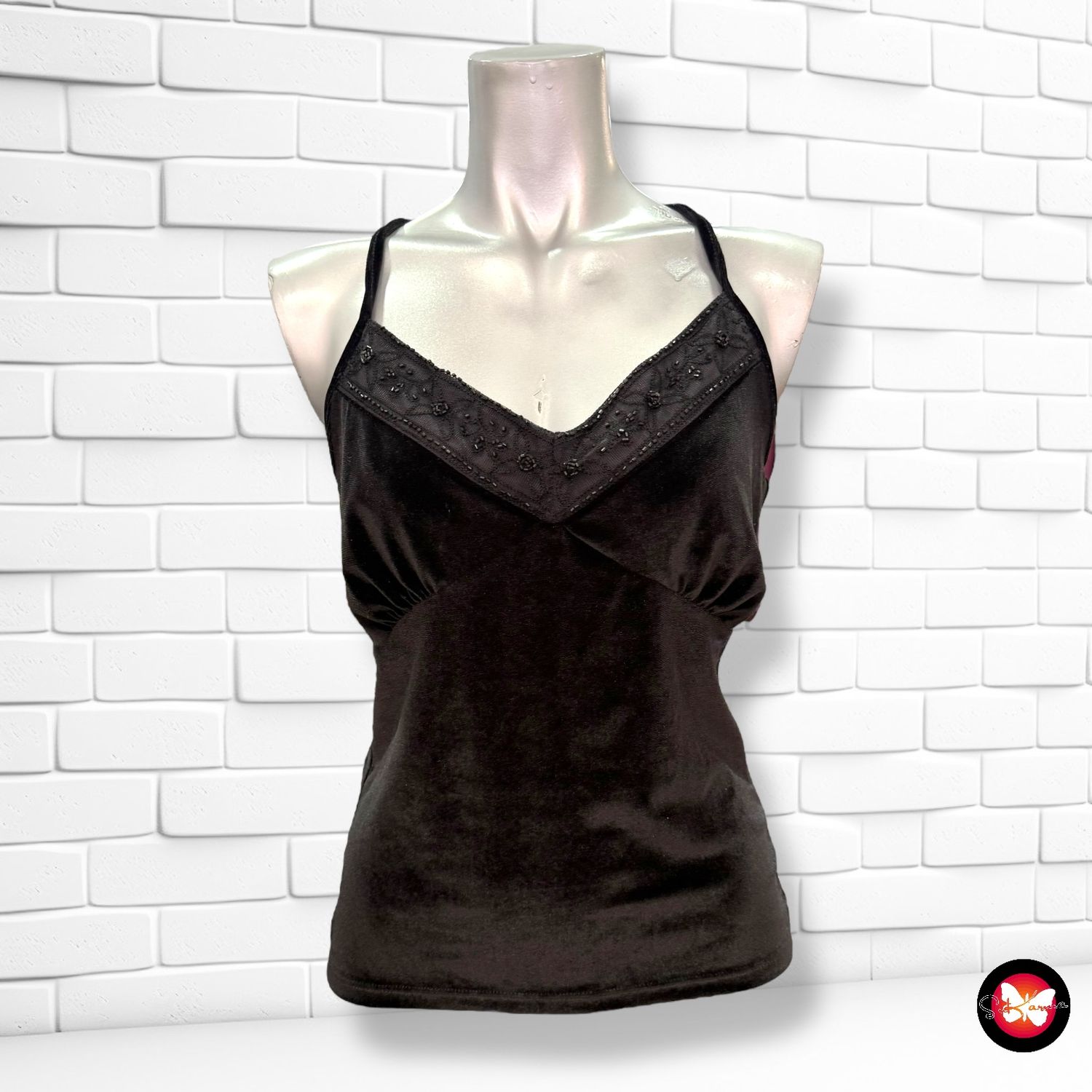 Blusa de noche de terciopelo TINTORETTO Talla 38 (pequeña)