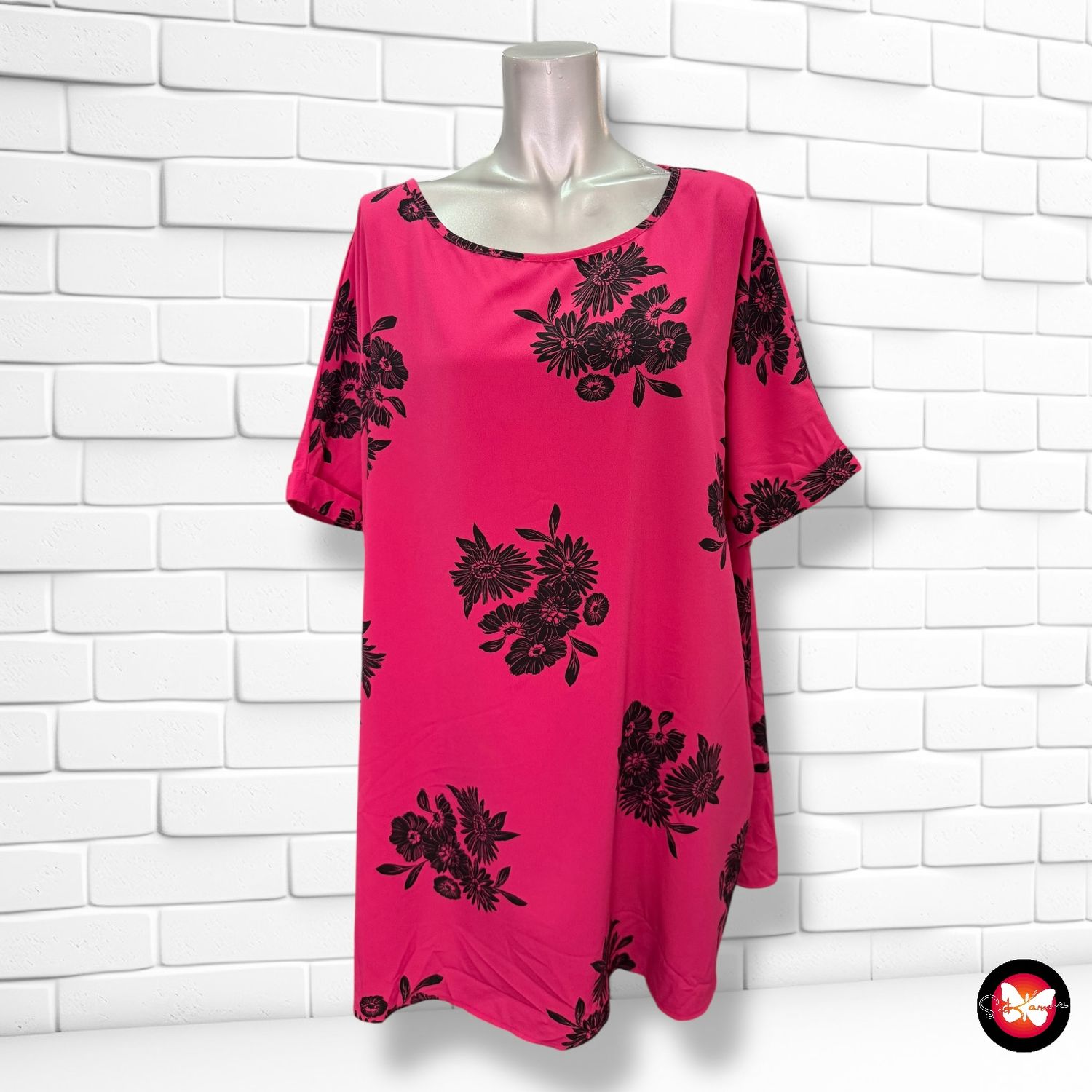 Blusa de manga corta con flores CAPSULE Talla 50