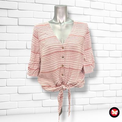 Camisa de manga corta con lazo y rayitas ABOUT YOU Talla 38