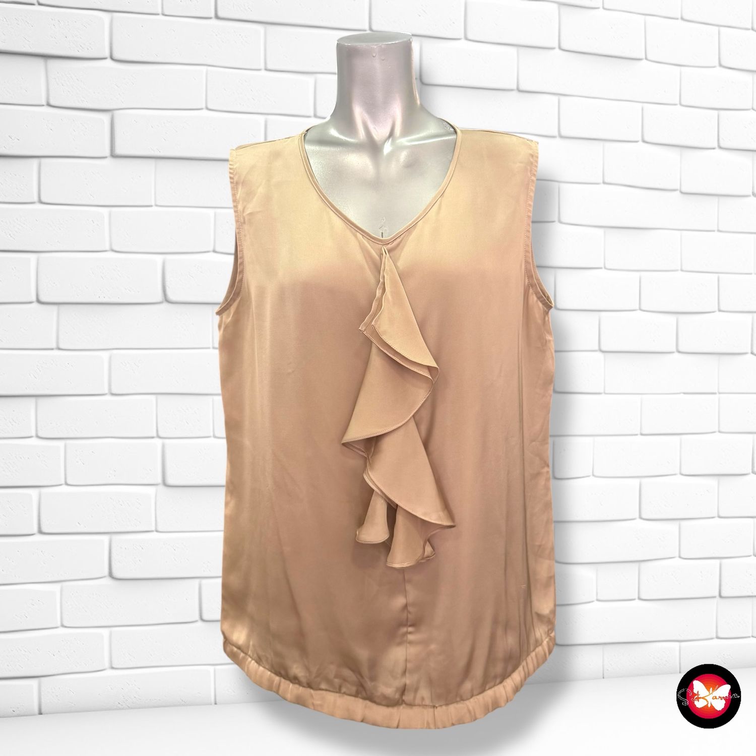 Blusa sin mangas con chorreras PURDEY Talla 42